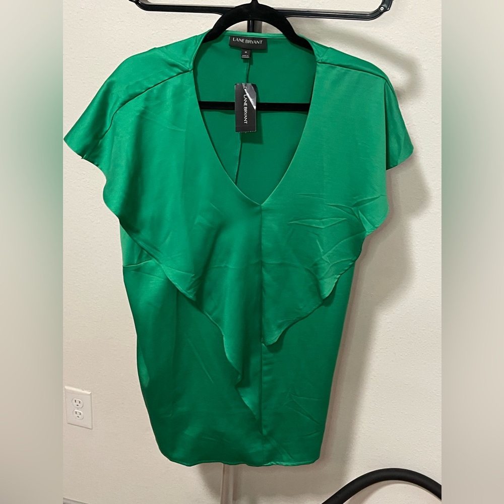 Green Women Top by Lane Bryant